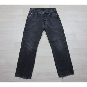 Vintage Y2K Levi's 501 Button Fly Black Denim Jeans Men's (30x28.5) Distressed
